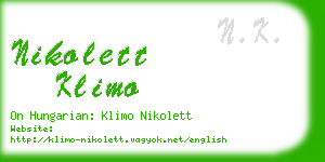 nikolett klimo business card